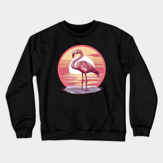 Pink Flamingo Summer Vibes Crewneck Sweatshirt by NineBlack